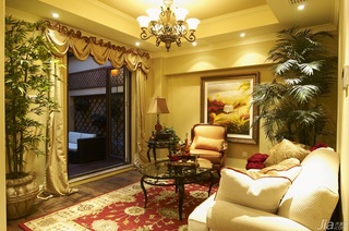 欧式风格别墅浪漫暖色调豪华型140平米以上窗帘图片