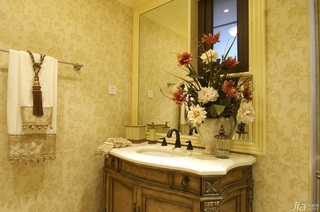 欧式风格别墅浪漫暖色调豪华型140平米以上洗手台效果图