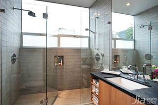 美式风格别墅富裕型卫生间洗手台效果图