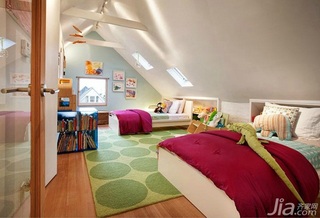 美式风格别墅温馨富裕型卧室床图片