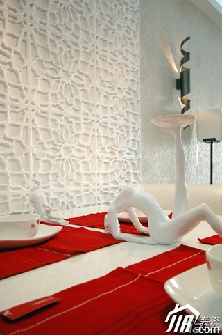 欧式风格二居室浪漫白色豪华型餐厅餐桌图片