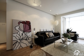 简约风格二居室大气米色豪华型客厅沙发效果图