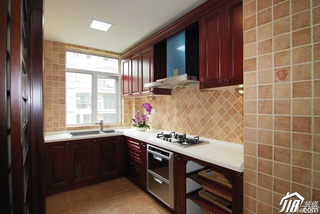新古典风格公寓原木色富裕型厨房橱柜订做