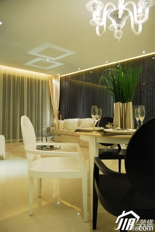 简约风格二居室大气暖色调豪华型140平米以上餐厅餐桌图片