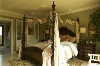 田园风格别墅豪华型卧室床图片