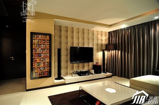 美式风格二居室大气米色富裕型客厅电视背景墙沙发效果图