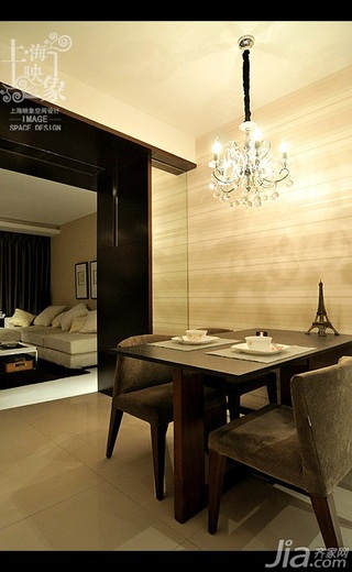 美式风格二居室大气米色富裕型餐厅餐桌效果图