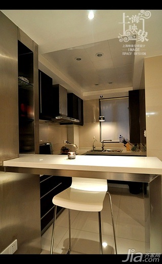 美式风格二居室大气米色富裕型厨房吧台橱柜图片