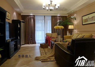 美式乡村风格公寓简洁富裕型120平米客厅沙发背景墙沙发图片