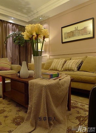 美式乡村风格公寓舒适富裕型120平米客厅沙发背景墙沙发效果图