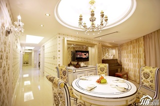 欧式风格公寓奢华黄色豪华型餐厅餐桌图片