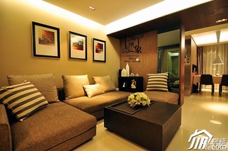 美式风格二居室大气富裕型客厅沙发背景墙沙发效果图