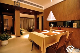 美式风格二居室大气富裕型餐厅餐桌效果图