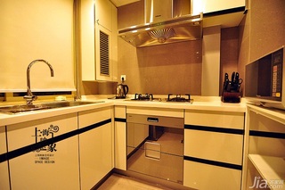 美式风格二居室大气黑白富裕型厨房橱柜设计图纸