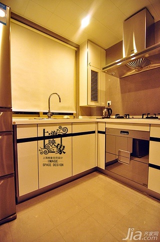 美式风格二居室大气黑白富裕型厨房橱柜图片