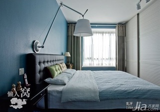 宜家风格二居室舒适富裕型90平米卧室床图片