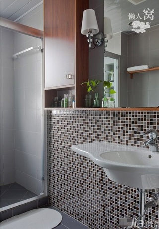 宜家风格二居室富裕型90平米卫生间洗手台图片