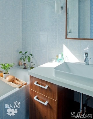 宜家风格二居室富裕型90平米卫生间洗手台效果图