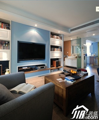 简约风格公寓简洁富裕型120平米客厅背景墙电视柜图片