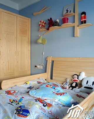 简约风格公寓可爱蓝色富裕型120平米儿童房儿童床效果图