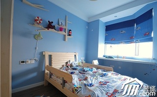 简约风格公寓可爱蓝色富裕型120平米儿童房儿童床图片