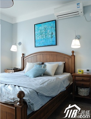 简约风格公寓舒适富裕型120平米卧室卧室背景墙床图片