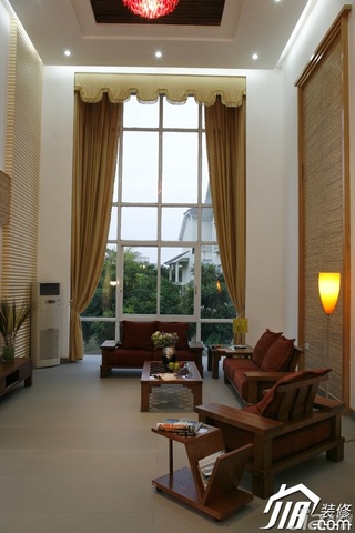 新古典风格别墅古典暖色调富裕型客厅沙发效果图