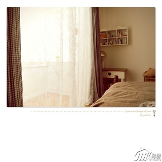 日式风格公寓经济型卧室窗帘效果图