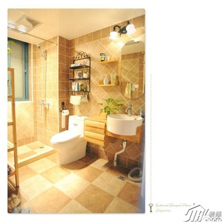 日式风格公寓实用经济型卫生间洗手台效果图