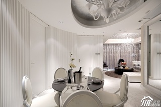 新古典风格三居室大气白色富裕型120平米餐厅餐桌效果图