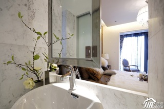 新古典风格三居室大气白色富裕型120平米主卫洗手台效果图