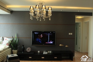 简约风格公寓经济型80平米客厅电视背景墙灯具效果图
