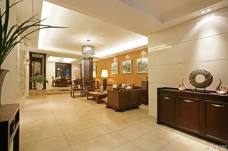 中式风格三居室大气原木色豪华型140平米以上客厅客厅过道沙发效果图