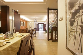 中式风格三居室大气原木色豪华型140平米以上餐厅餐桌效果图