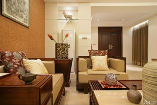 中式风格三居室大气原木色豪华型140平米以上客厅沙发效果图