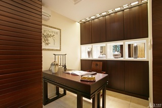 中式风格三居室大气原木色豪华型140平米以上书房书桌效果图