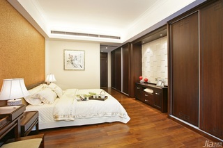 中式风格三居室大气原木色豪华型140平米以上卧室床图片