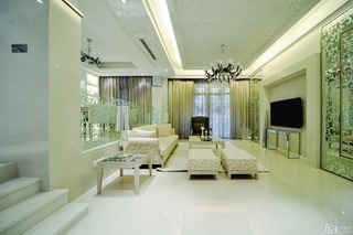 简约风格别墅冷色调豪华型140平米以上客厅客厅隔断沙发效果图