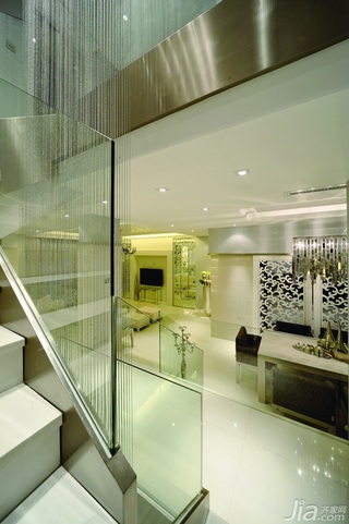 简约风格别墅冷色调豪华型140平米以上客厅过道设计