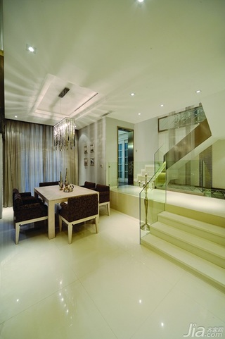 简约风格别墅冷色调豪华型140平米以上餐厅楼梯灯具效果图