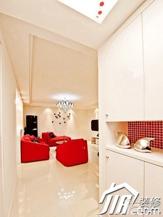 简约风格公寓简洁红色豪华型客厅设计图