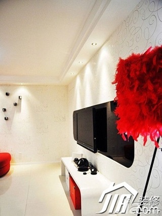 简约风格公寓红色豪华型客厅电视柜图片