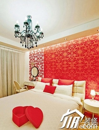 简约风格公寓简洁红色豪华型卧室卧室背景墙床图片