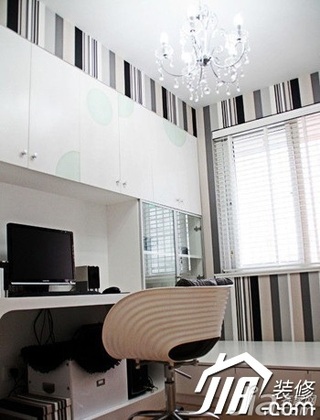 简约风格公寓简洁黑白豪华型书房书桌效果图