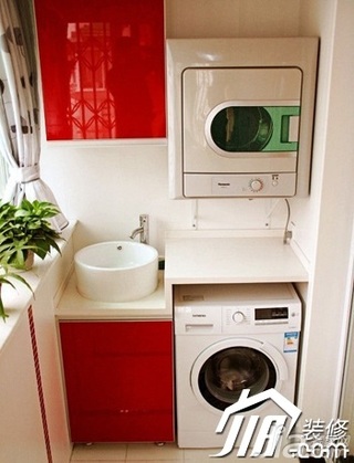 简约风格公寓豪华型洗衣房洗手台图片