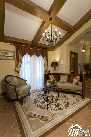 欧式风格别墅古典原木色豪华型140平米以上阁楼沙发图片
