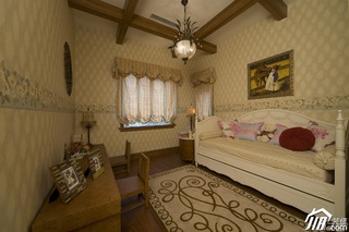 欧式风格别墅古典原木色豪华型140平米以上阁楼地毯效果图