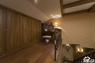 欧式风格别墅古典原木色豪华型140平米以上收纳柜图片