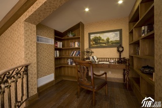 欧式风格别墅古典原木色豪华型140平米以上书房书桌效果图