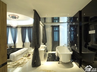 混搭风格公寓大气冷色调豪华型100平米主卫浴缸效果图